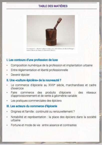 Table des matieres